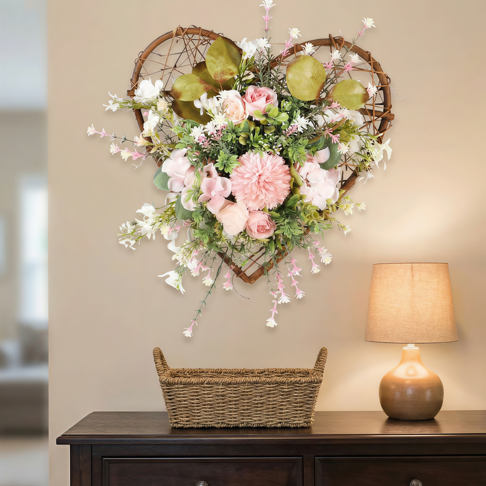 Chrysanthemum Heart Artificial Floral Wreath