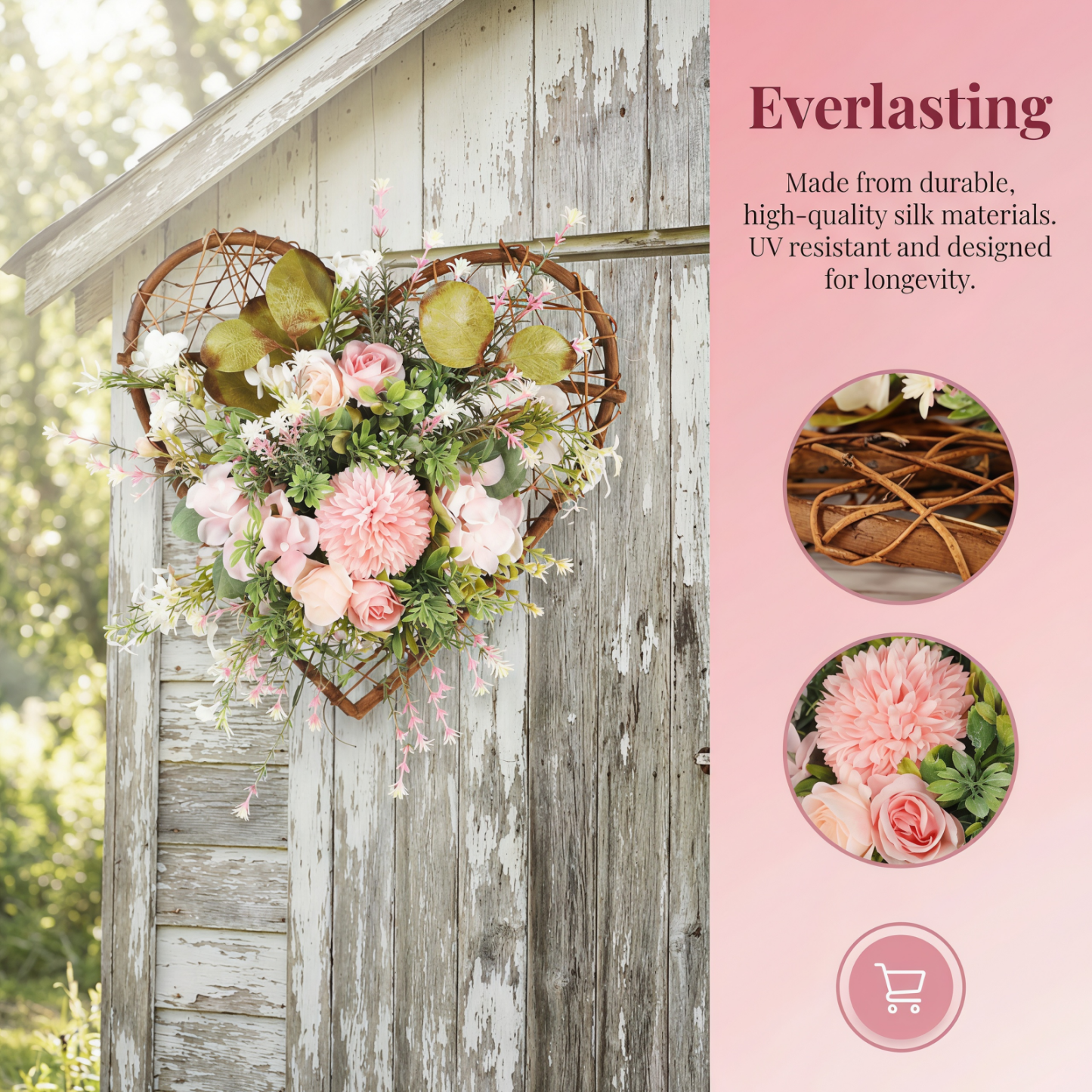 Chrysanthemum Heart Artificial Floral Wreath