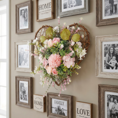 Chrysanthemum Heart Artificial Floral Wreath