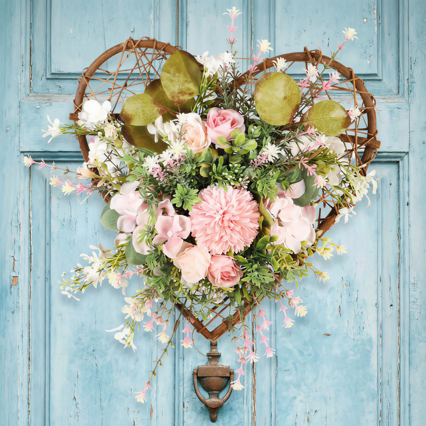 Chrysanthemum Heart Artificial Floral Wreath