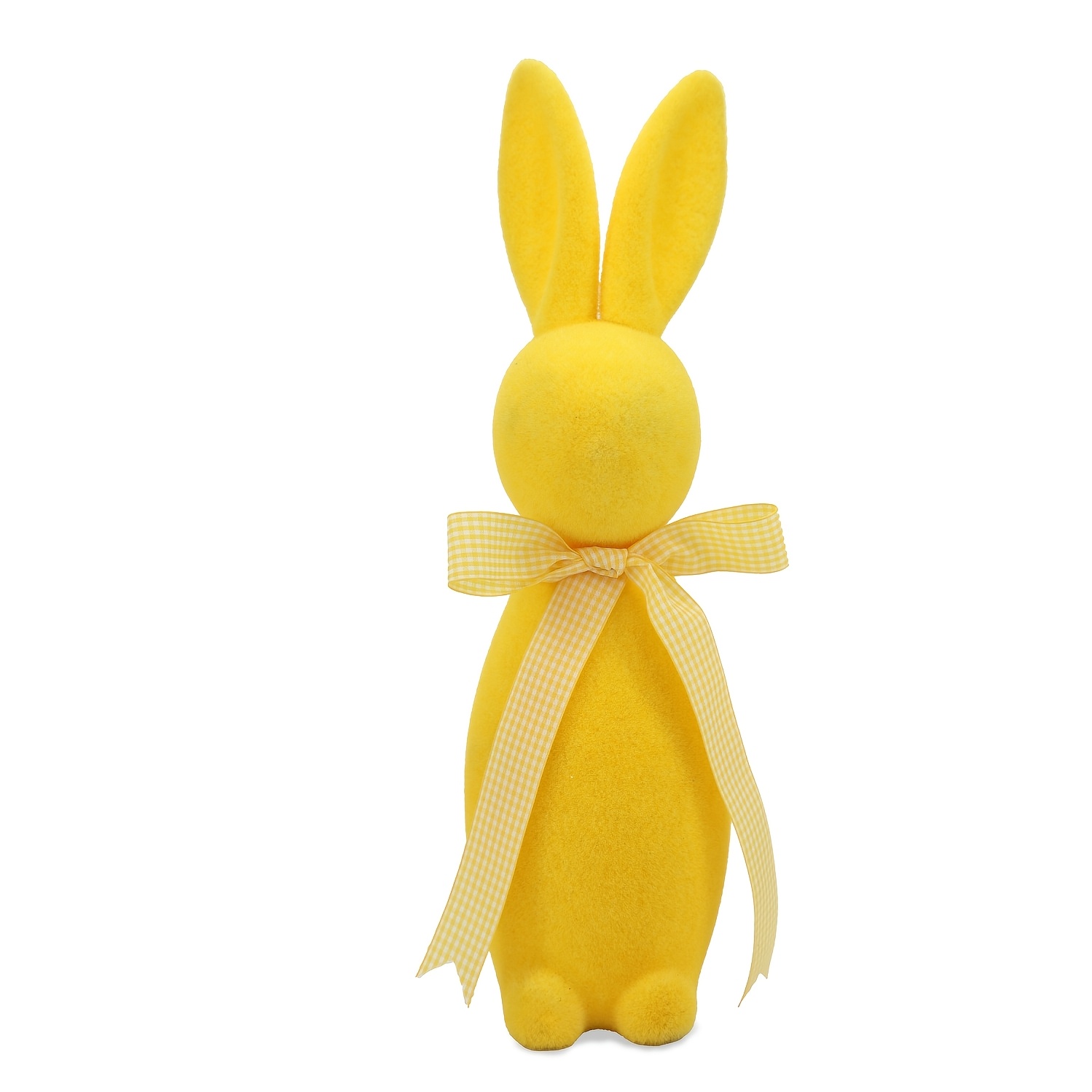 16” Flocked Easter Bunny Decor with Ribbon
