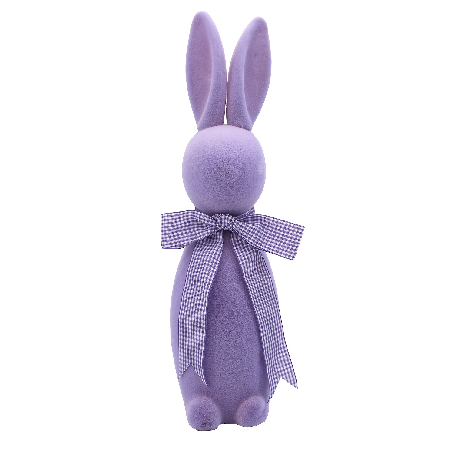 16” Flocked Easter Bunny Decor with Ribbon