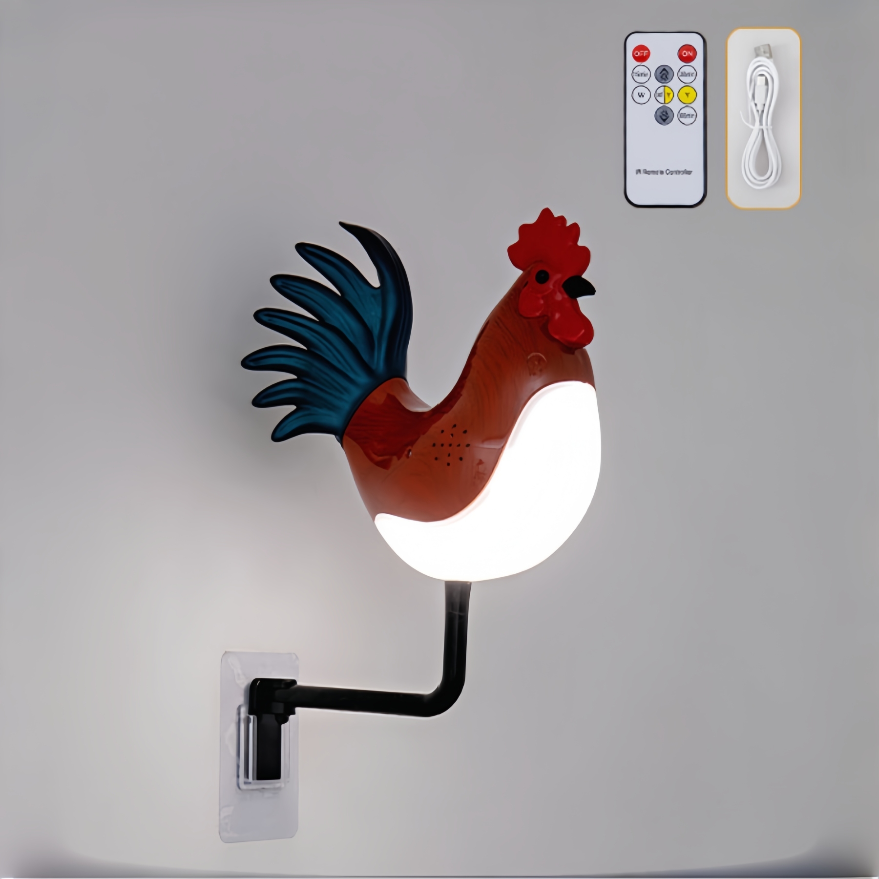 3-Color Rooster LED Night Light