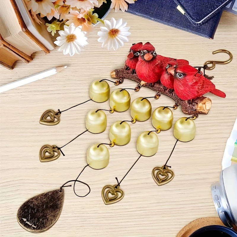 Bird Family Hanging Wind Chime with Bells