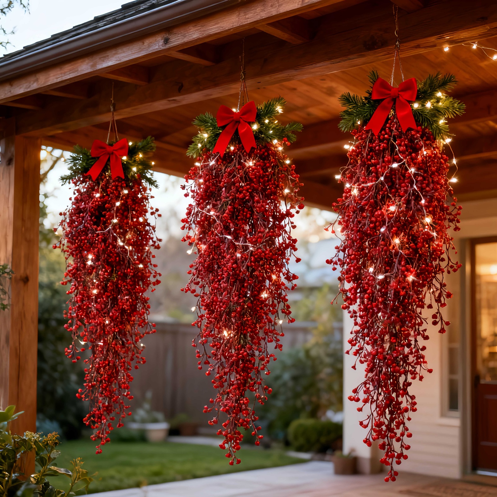 30in Red Artificial Christmas Hanging Vine