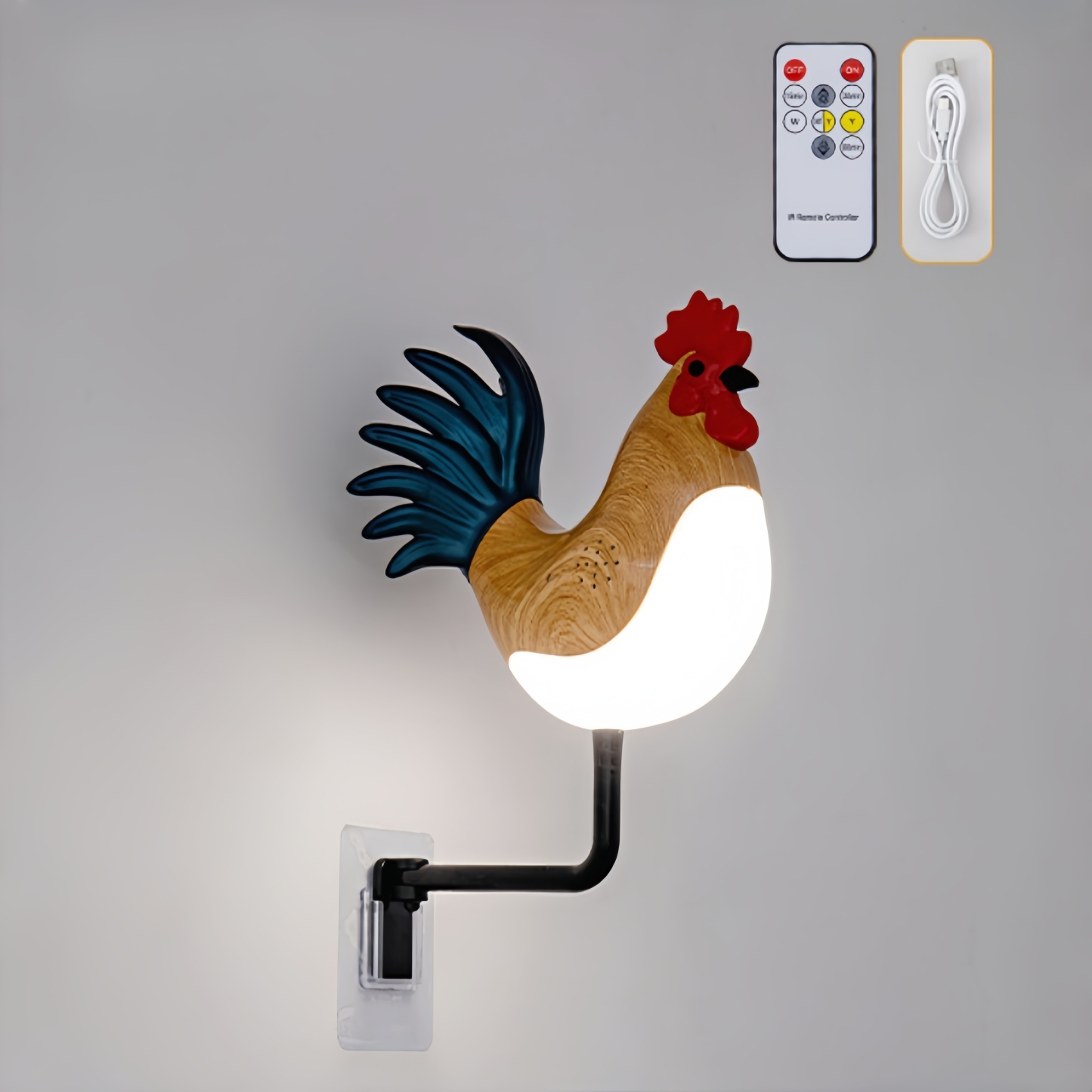 3-Color Rooster LED Night Light