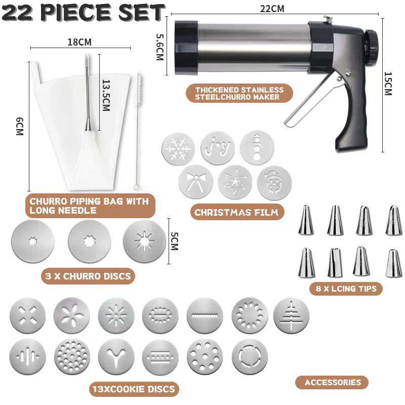 DIY Christmas Cookie Press Decorating Set