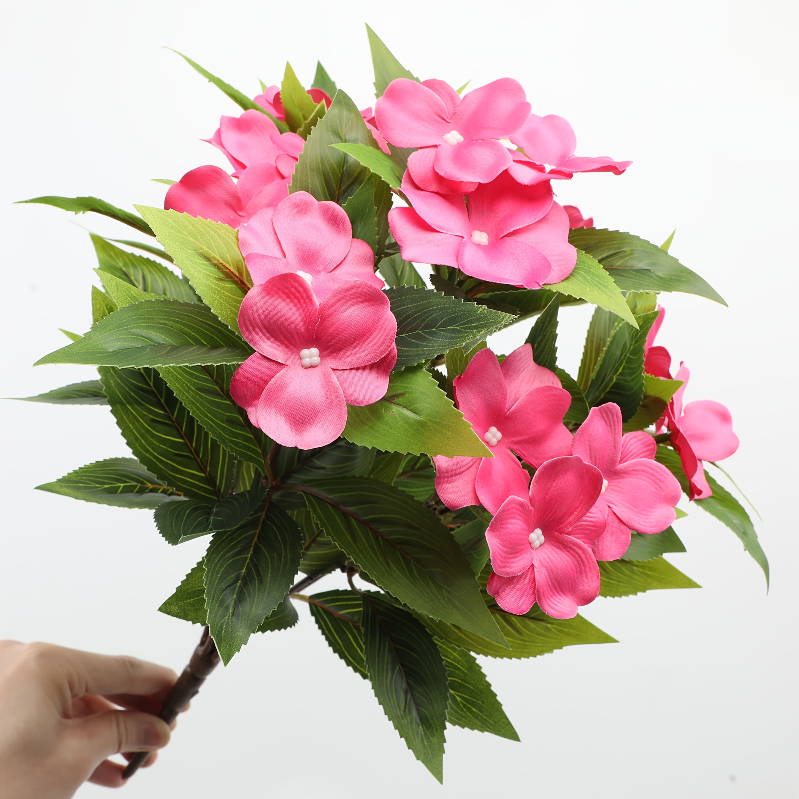 Impatiens Artificial Flowers Multi Color Faux Flower Planter Decor