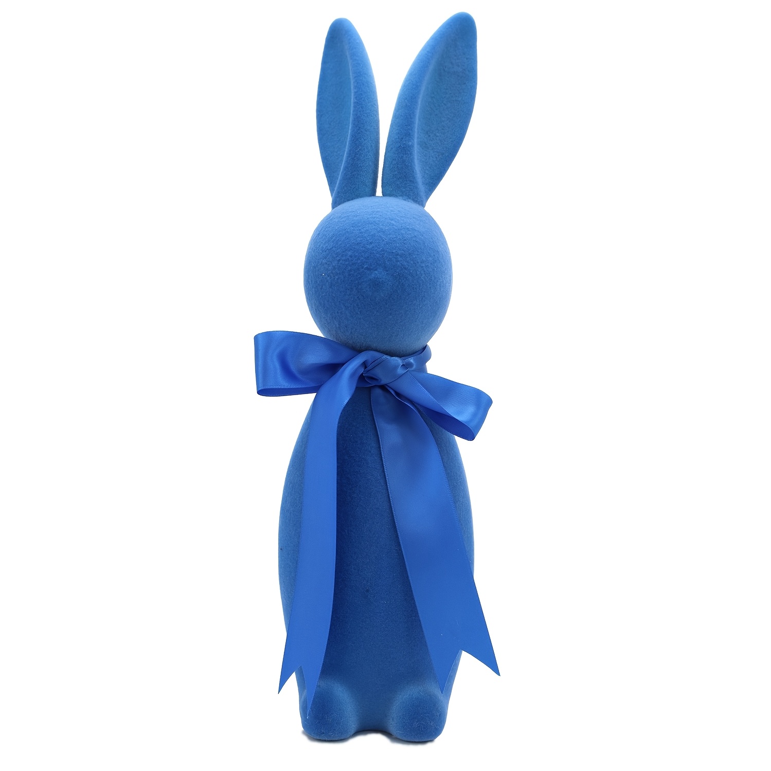 16” Flocked Easter Bunny Decor with Ribbon