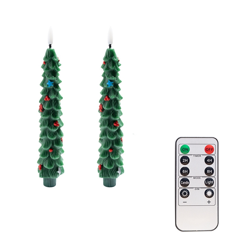 2-Pack Christmas Tree Flameless LED Candles