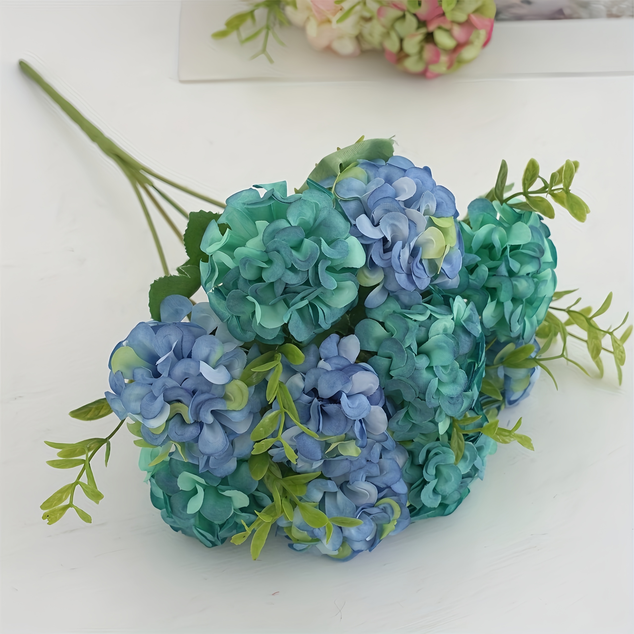 1 Bunch 10 Heads Artificial Hydrangea Flower Stems 