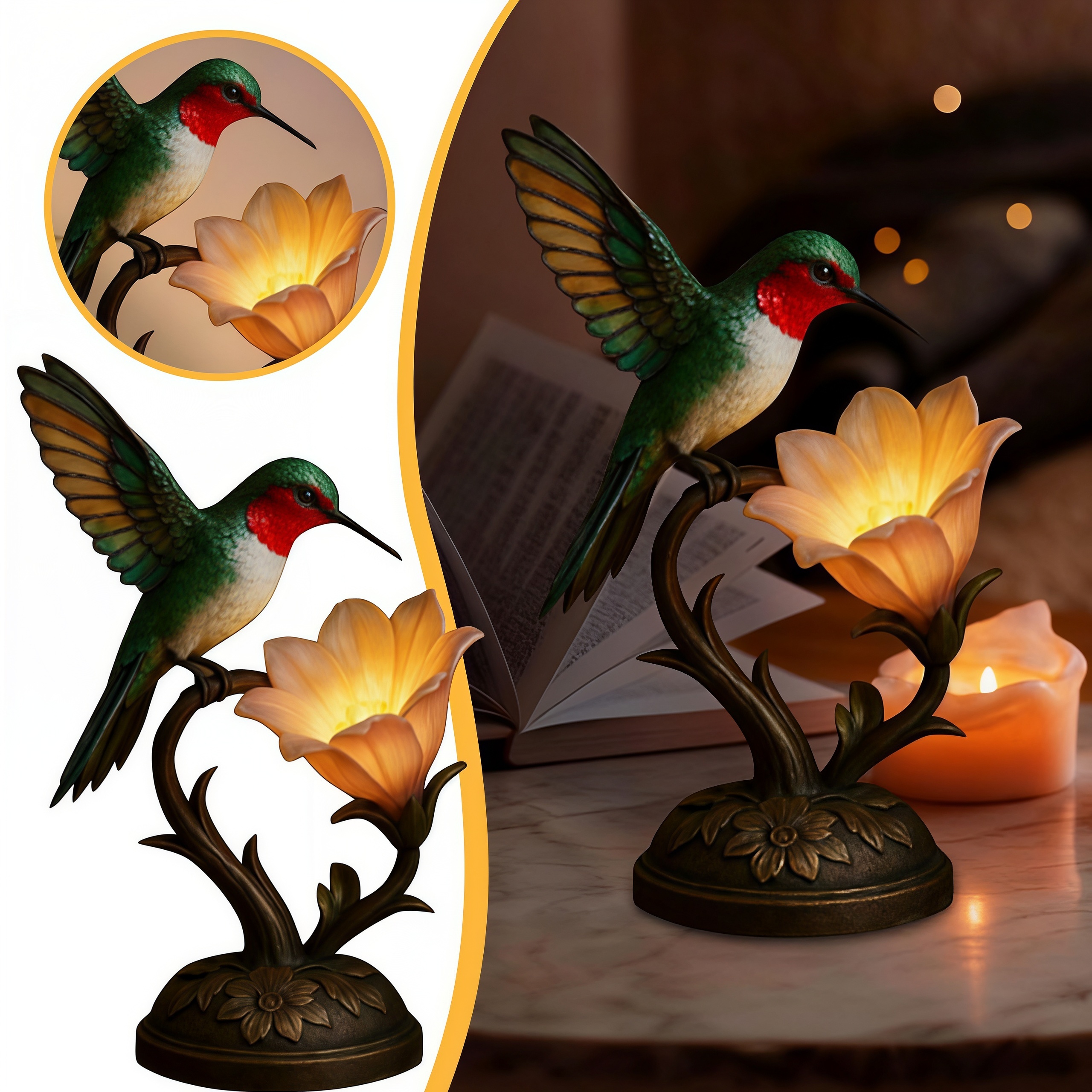Hummingbird Blossom Night Light