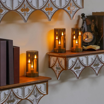 3 in 1 Flameless Taper Short Candles with 10 Key Remote Control