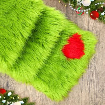 Christmas Tree Table Runner Green Faux Fur Table Runner