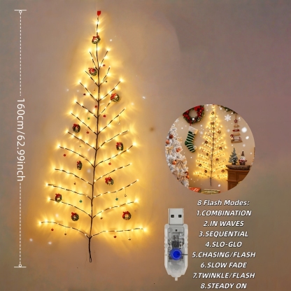 5.2ft Lighted Christmas Wall Tree