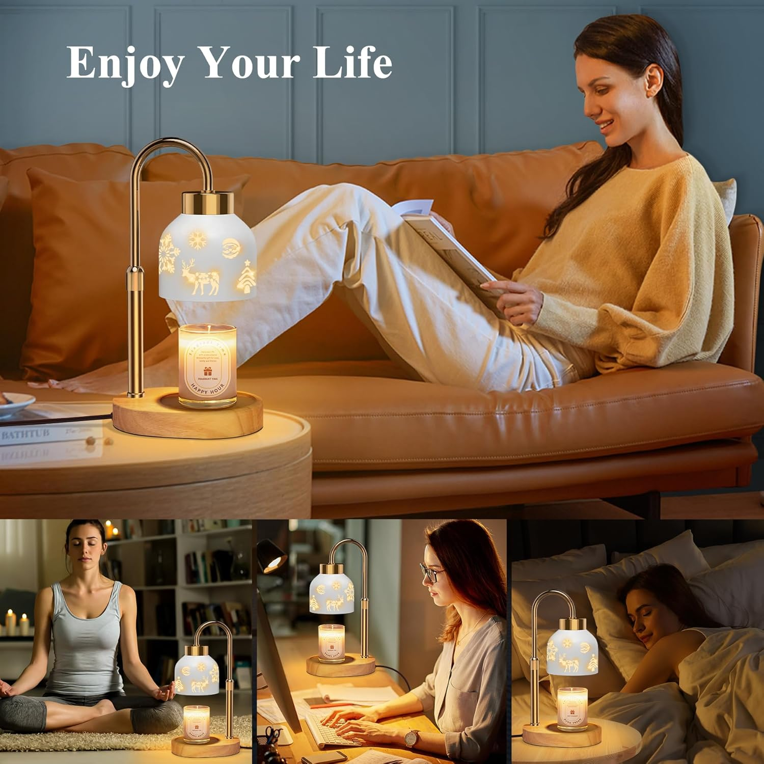 Christmas Candle Warmer Lamp with Timer and Dimmer