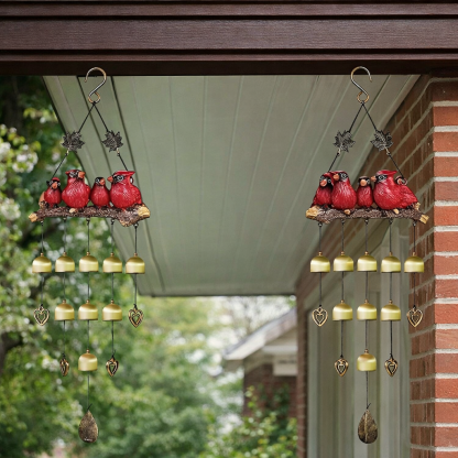 Bird Family Hanging Wind Chime with Bells