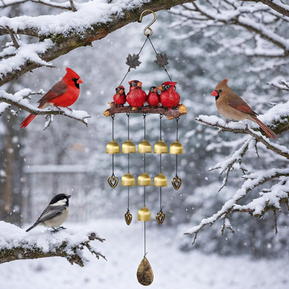 Bird Family Hanging Wind Chime with Bells