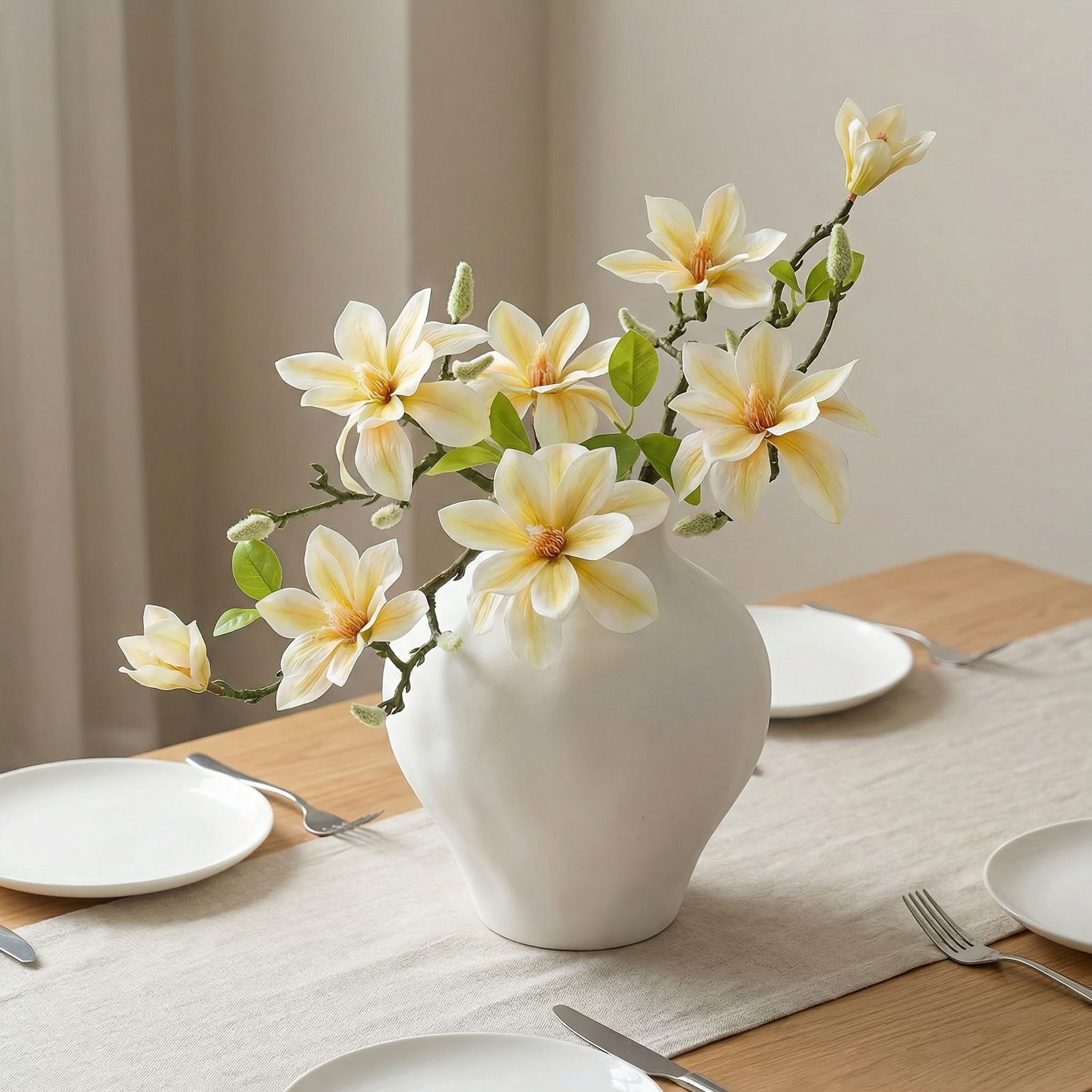 Premium Artificial Magnolia Flower Branch