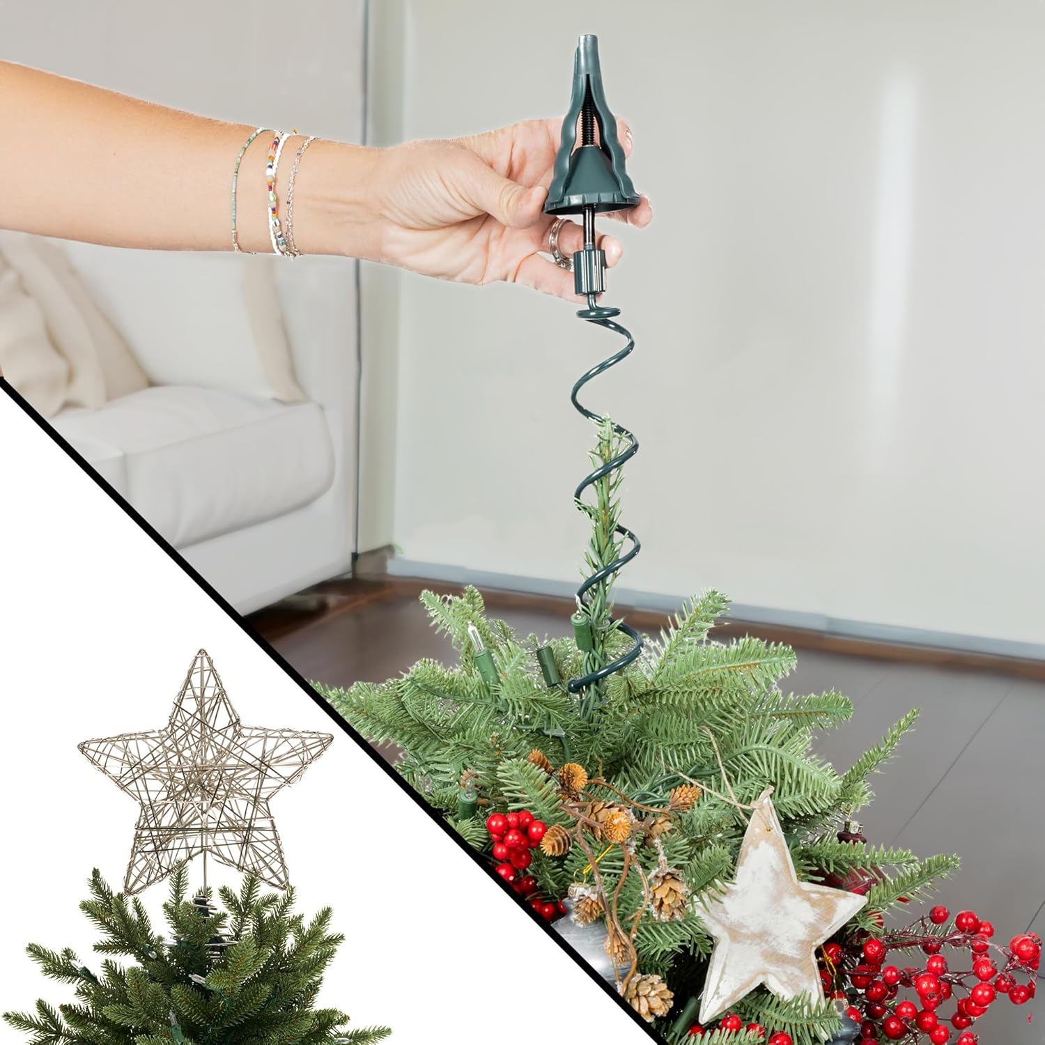 Twist-On Holiday Tree Topper Stabilizer