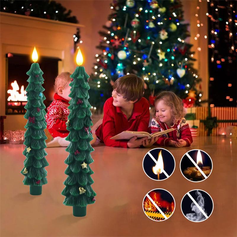 2-Pack Christmas Tree Flameless LED Candles