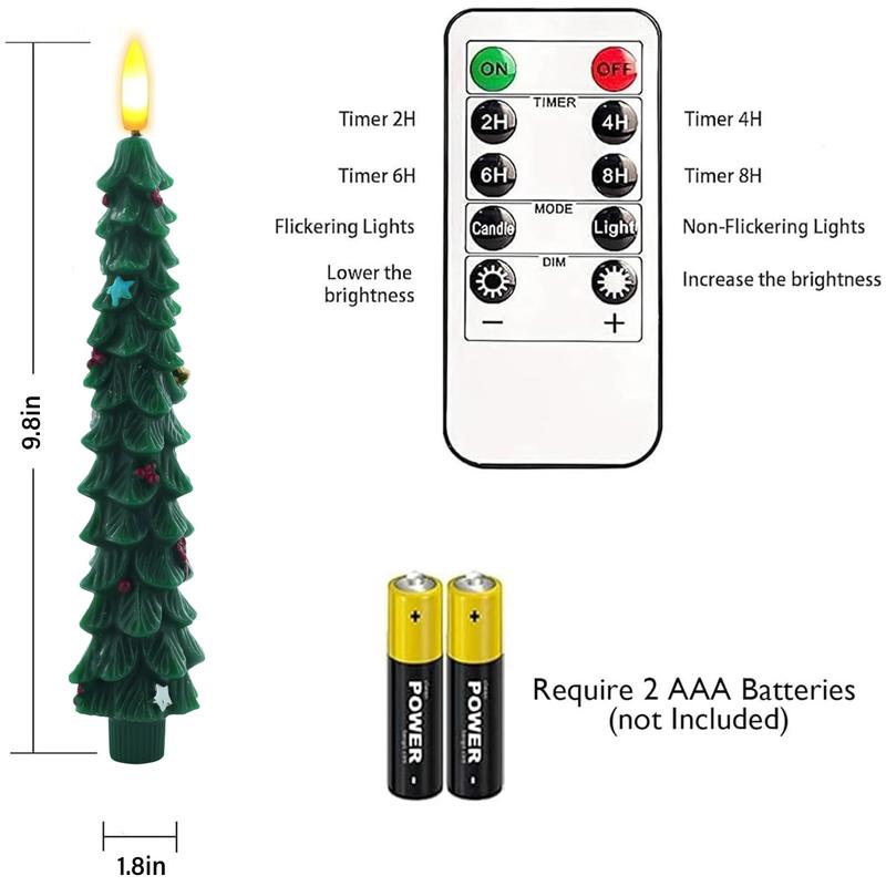 2-Pack Christmas Tree Flameless LED Candles