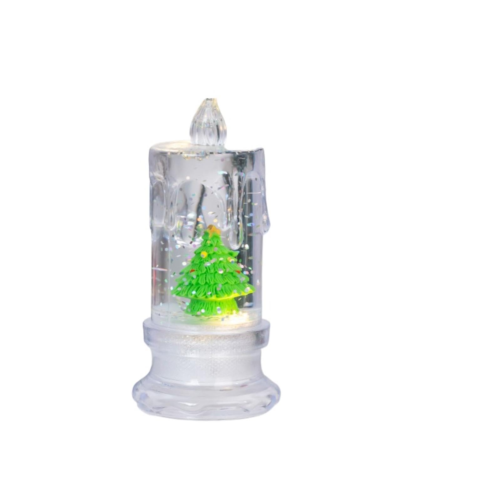 Water-Filled Glitter Christmas LED Candle