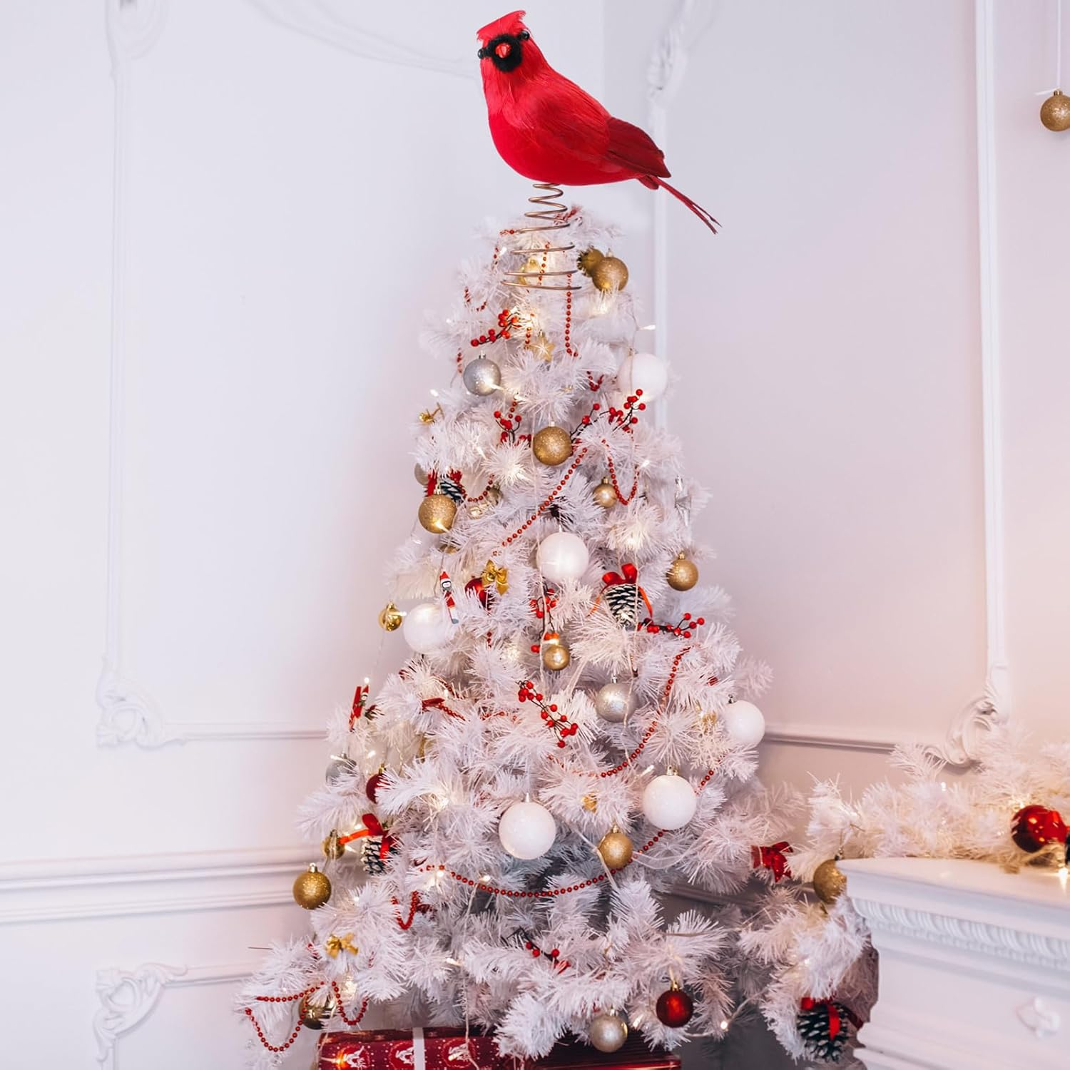 11.8'' Red Cardinal Christmas Tree Topper
