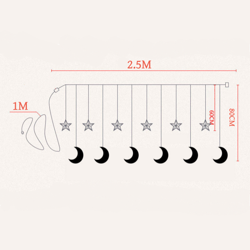 Glowing Moon and Stars Lights