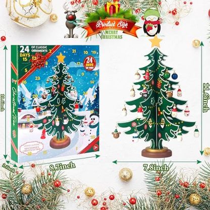 Wooden Christmas Advent Calendar 24-Day Countdown Tree
