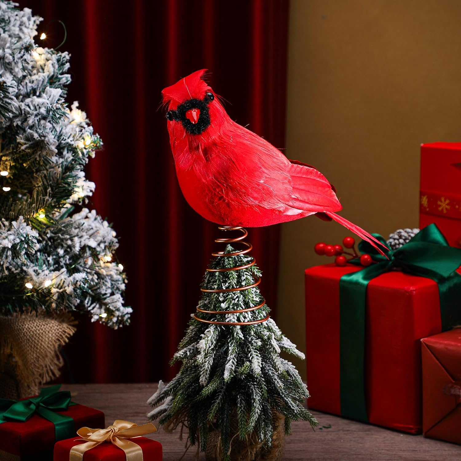 11.8'' Red Cardinal Christmas Tree Topper
