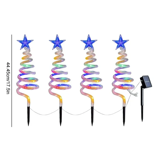 4-in-1 Christmas Tree Spiral Stake Light, 8 Modes