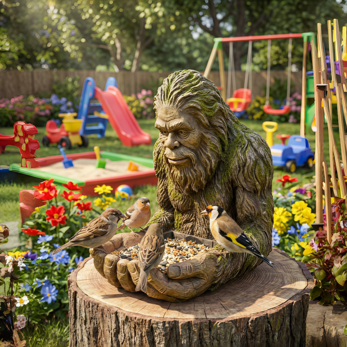 Forest Guardian Bird Feeder Sculpture