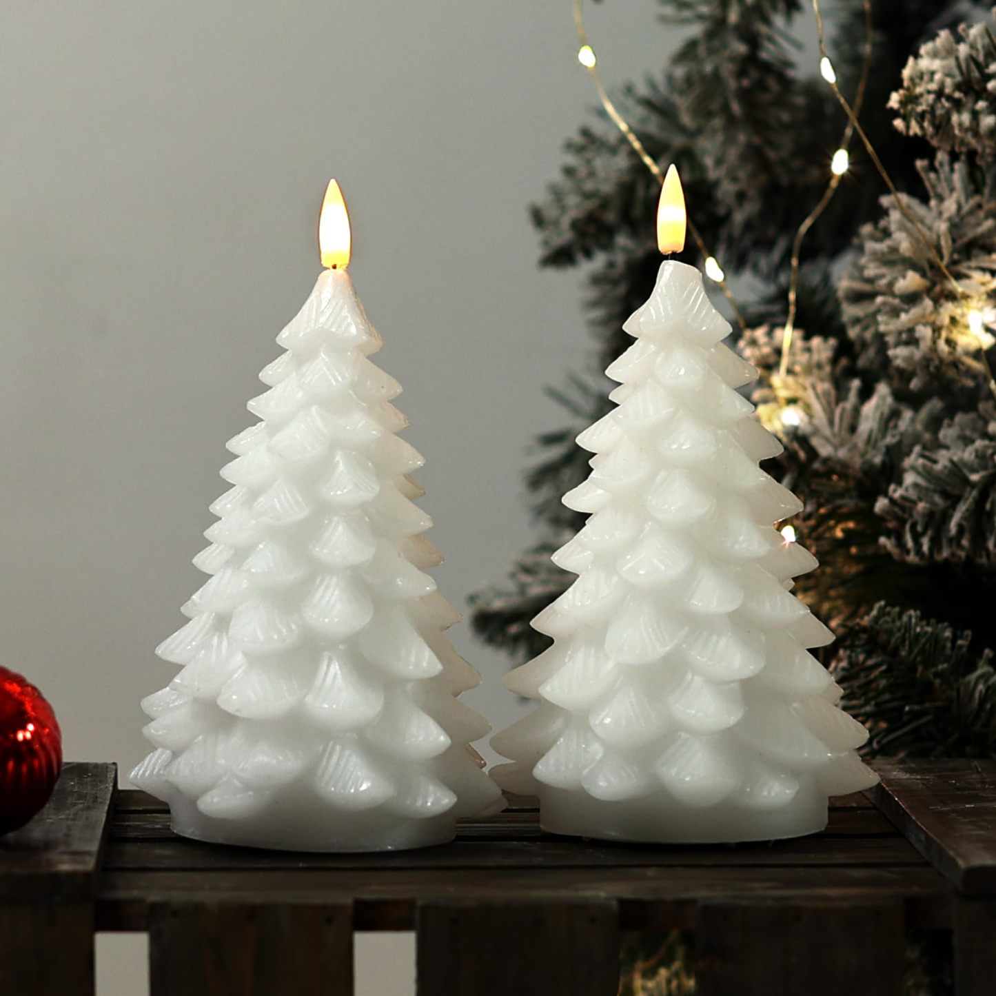 2 Pack Christmas Tree Flameless Candles