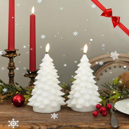 2 Pack Christmas Tree Flameless Candles