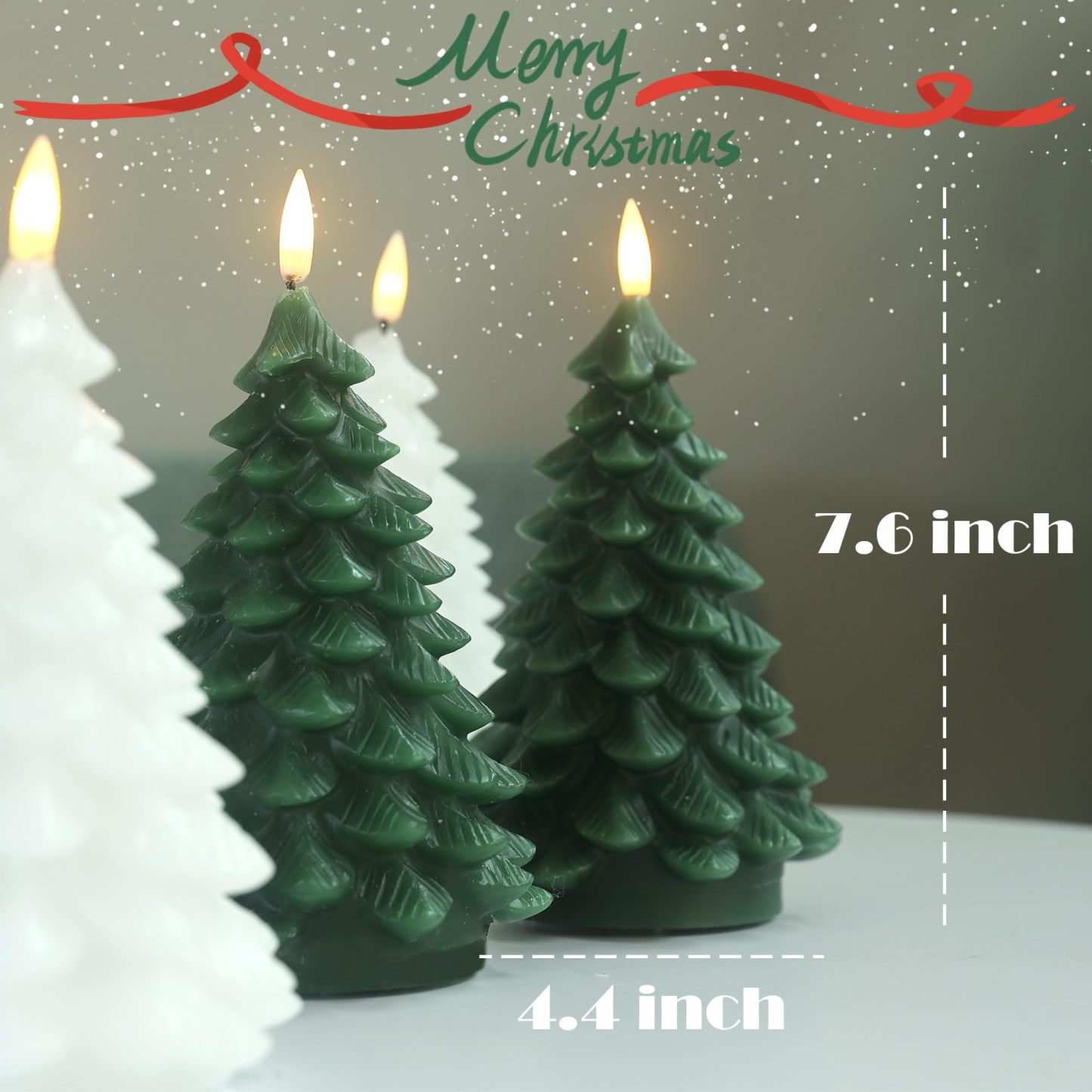 2 Pack Christmas Tree Flameless Candles