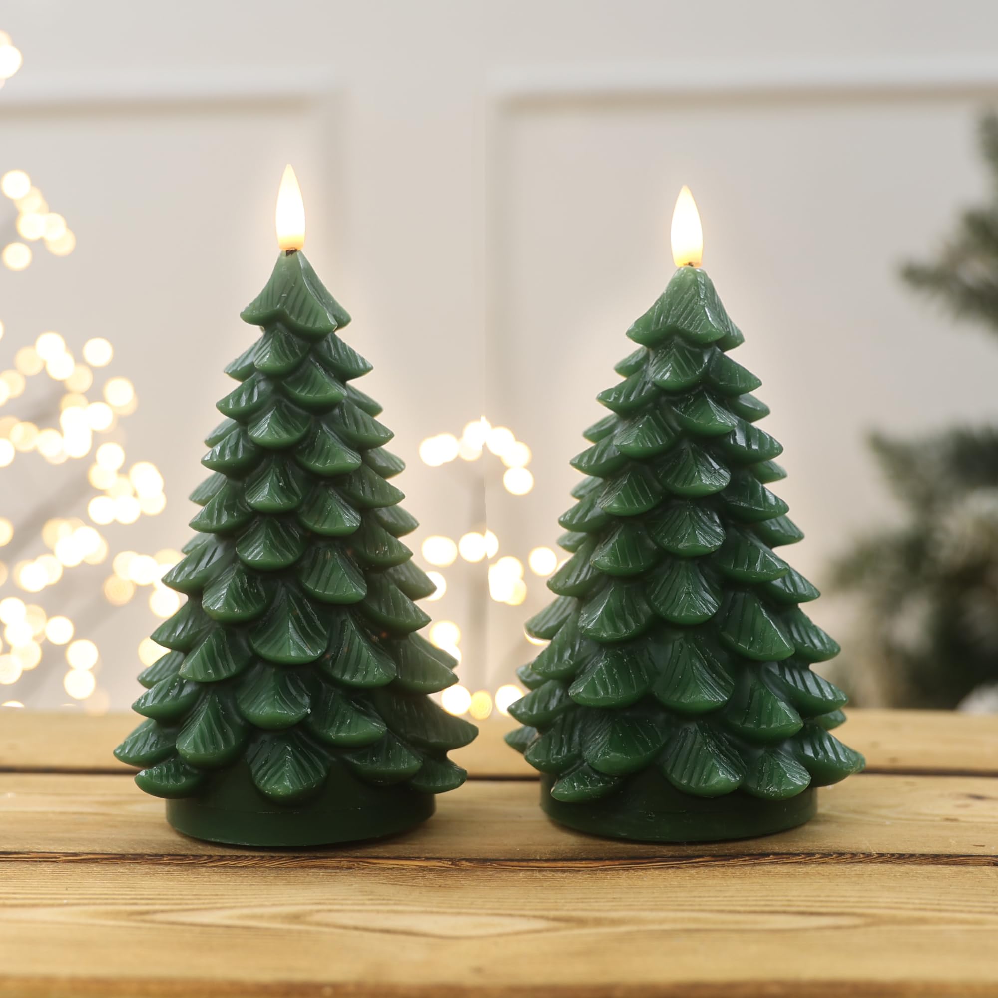 2 Pack Christmas Tree Flameless Candles