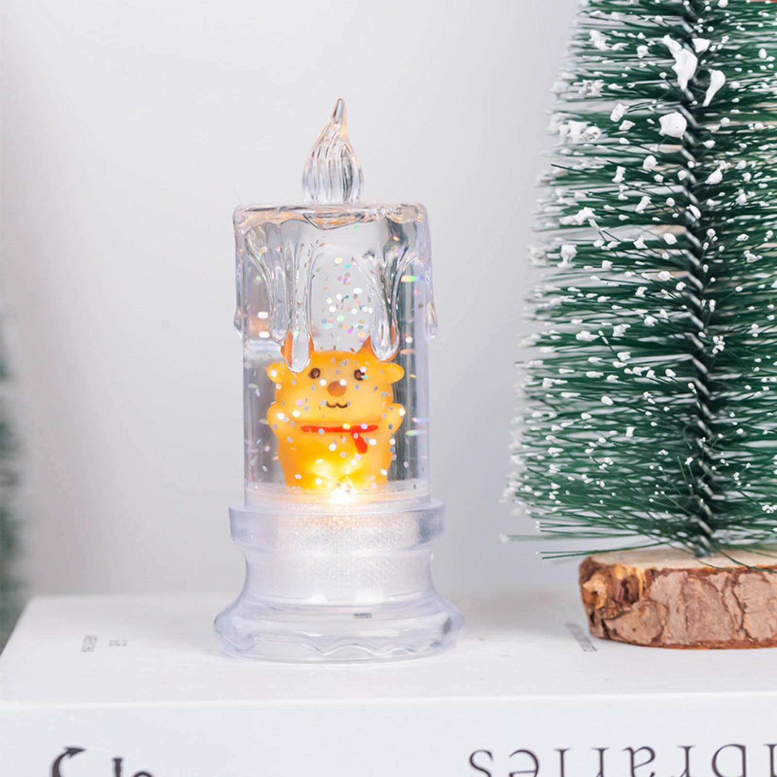 Water-Filled Glitter Christmas LED Candle