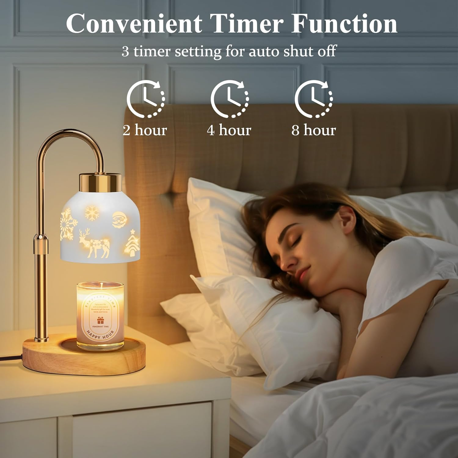 Christmas Candle Warmer Lamp with Timer and Dimmer