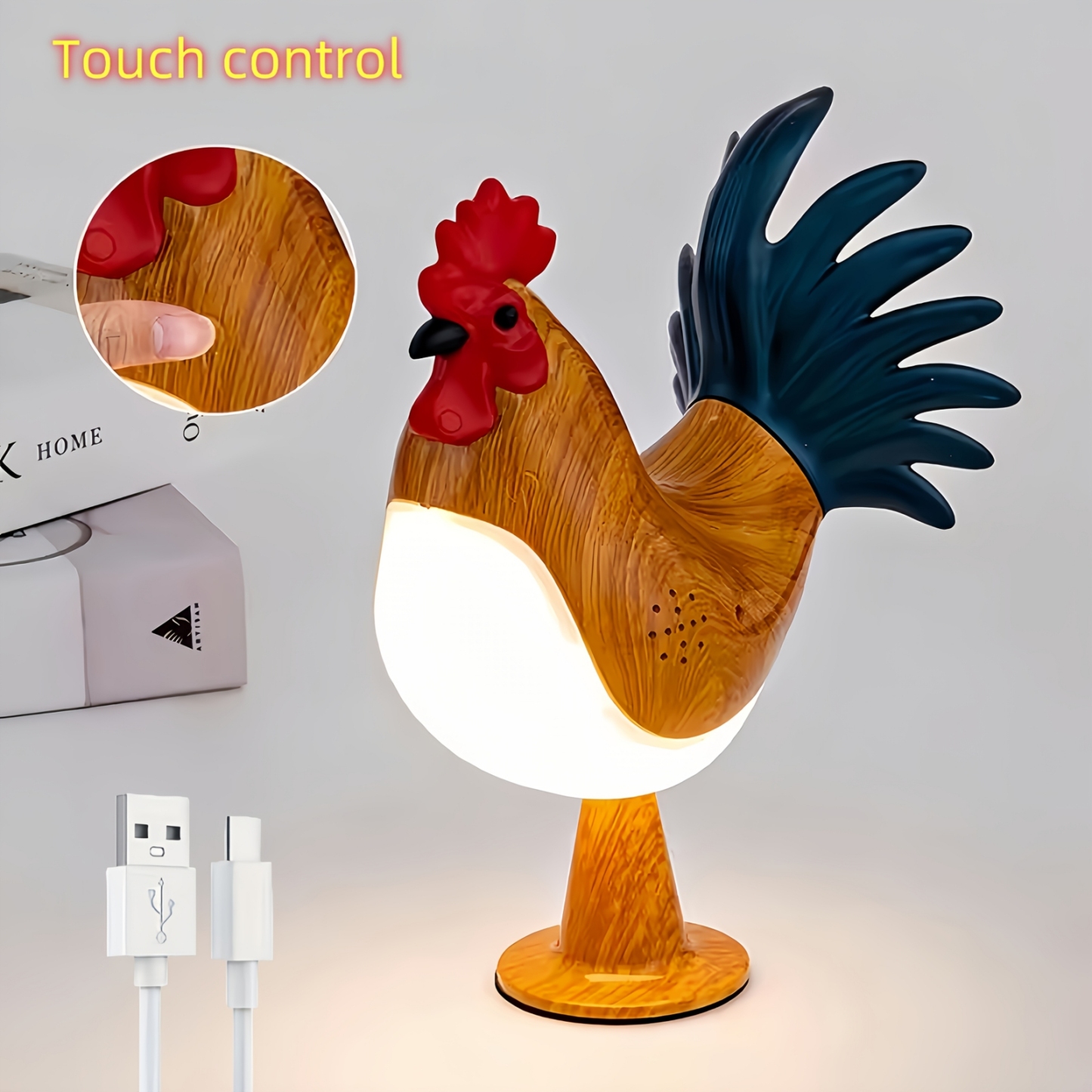 3-Color Rooster LED Night Light