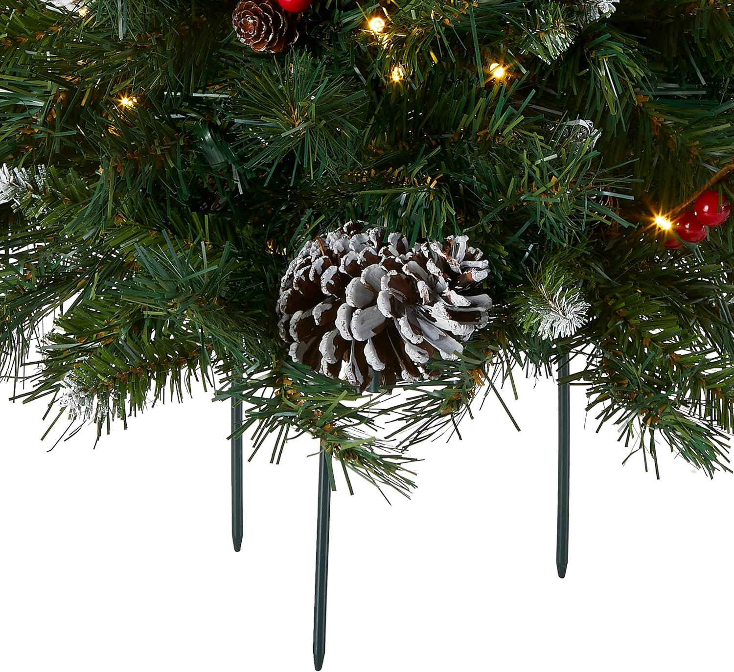 18 Inch Pre-lit Christmas Planter Bushes