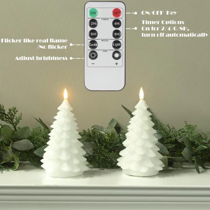 2 Pack Christmas Tree Flameless Candles