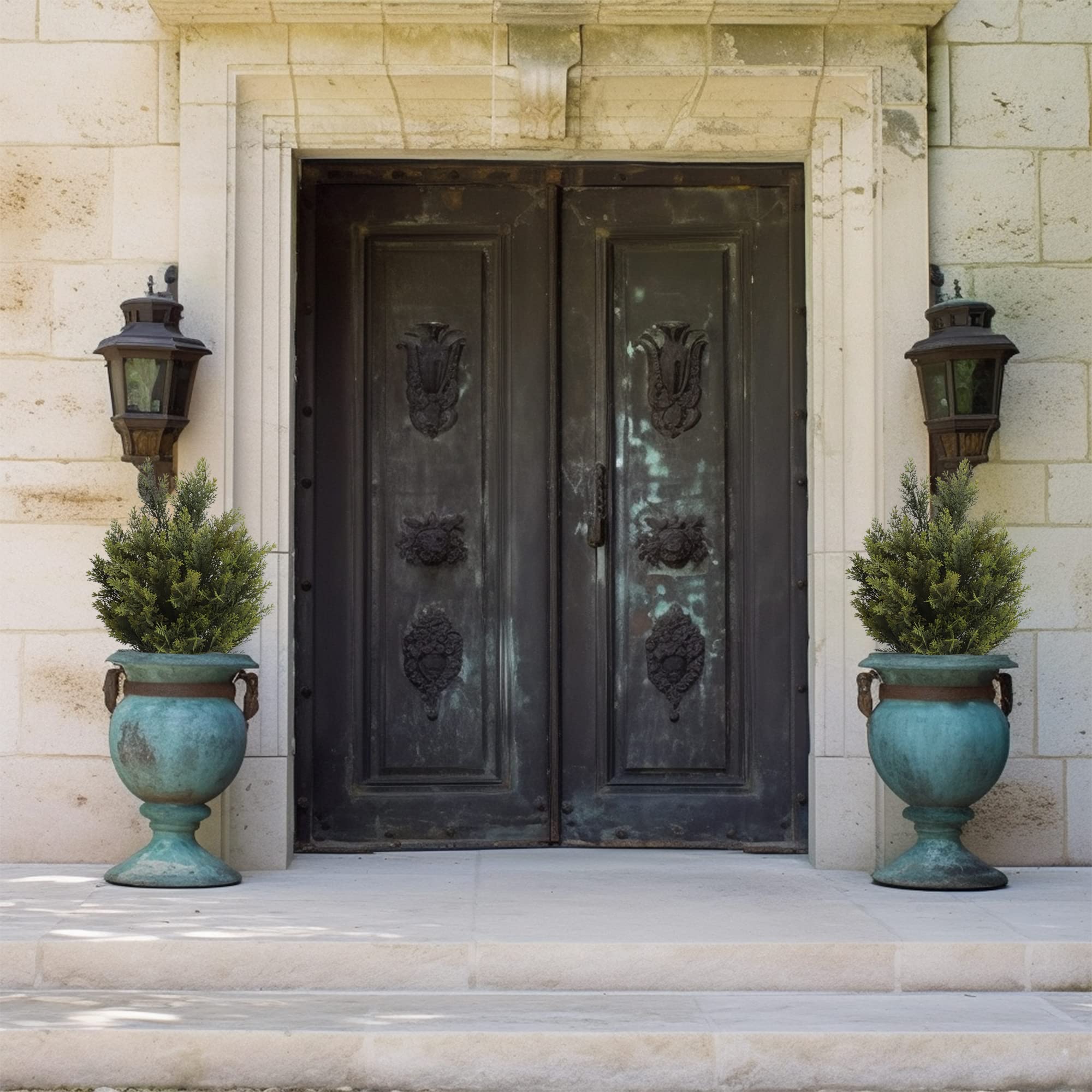 2 Pack 18 Inch Artificial Cedar Cypress Trees