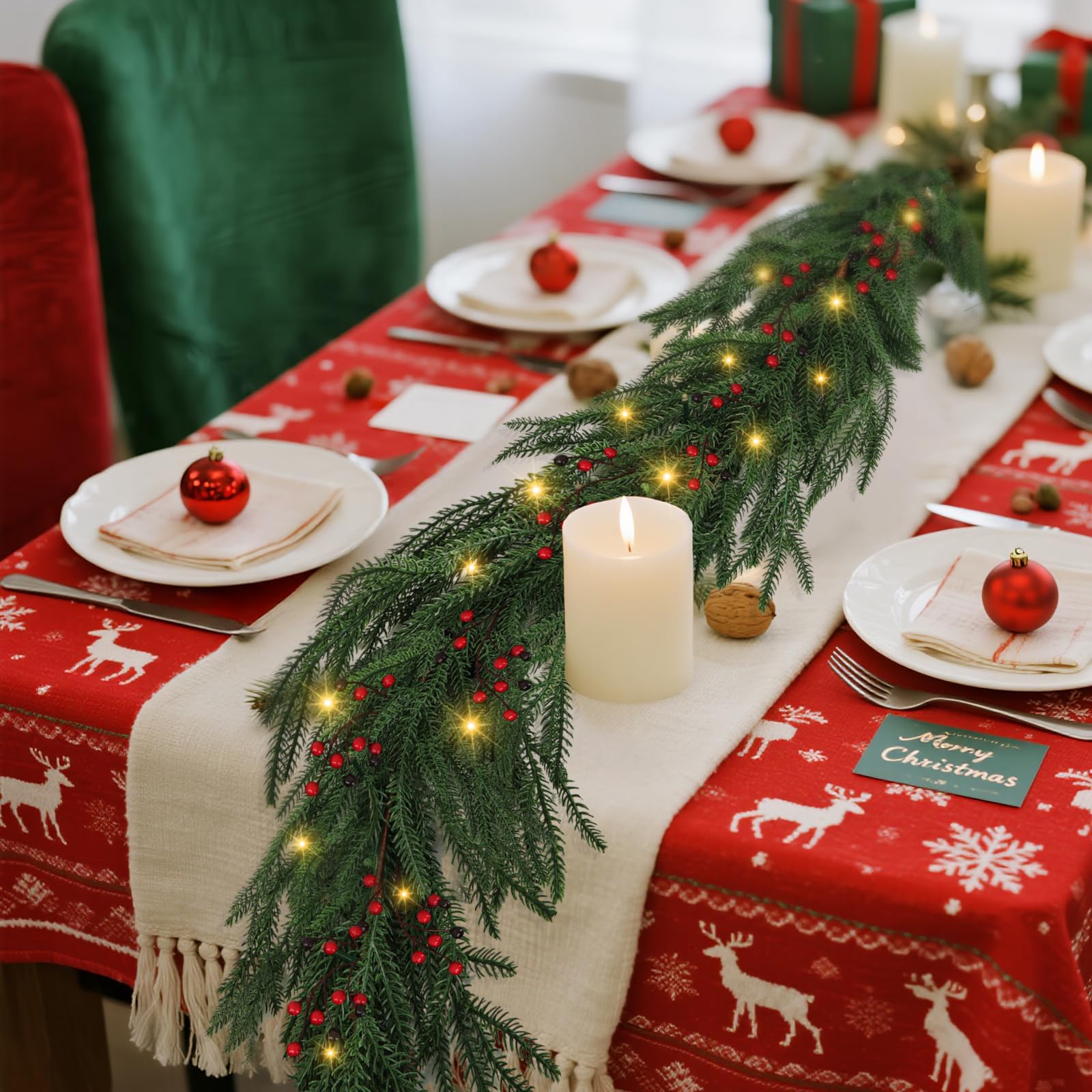 Pre-Lit 6 Ft Artificial Norfolk Pine Garlands
