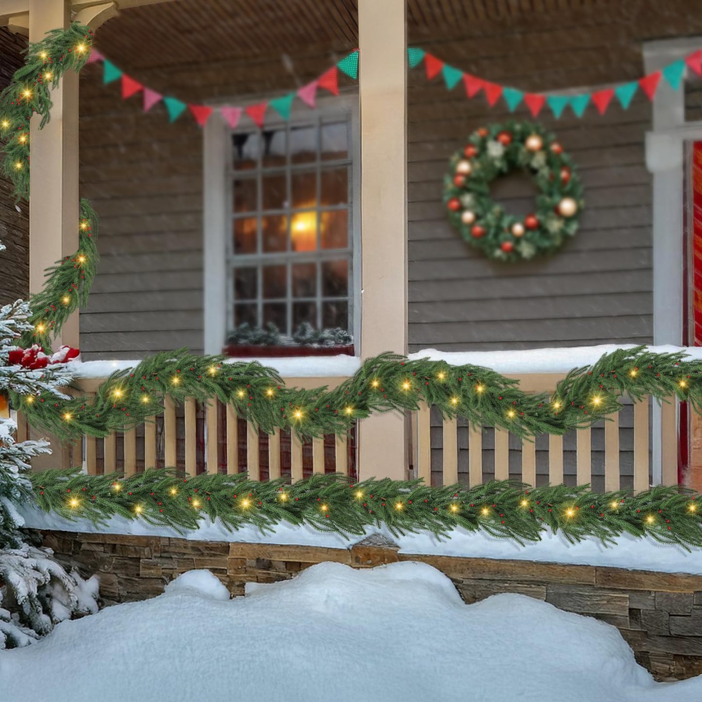 Pre-Lit 6 Ft Artificial Norfolk Pine Garlands
