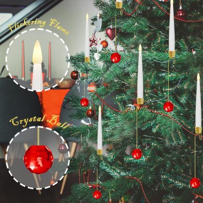 6Pcs LED Candles with Remote Timer and Hanging Hooks
