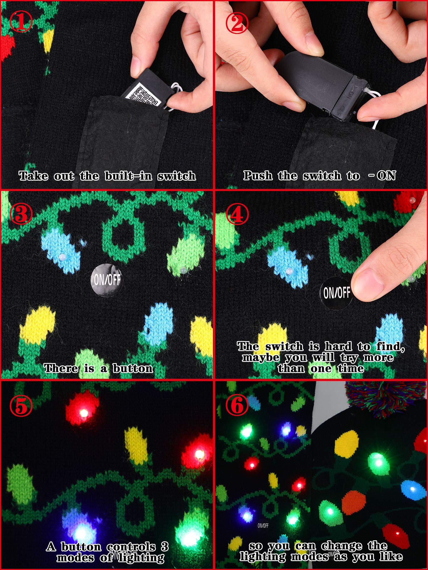 2PCS Christmas LED Light Up Hats and Scarves Set