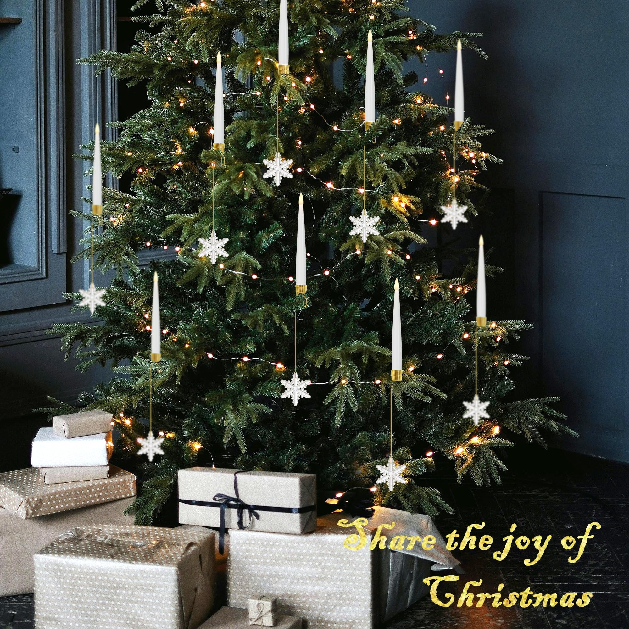 6Pcs LED Candles with Remote Timer and Hanging Hooks