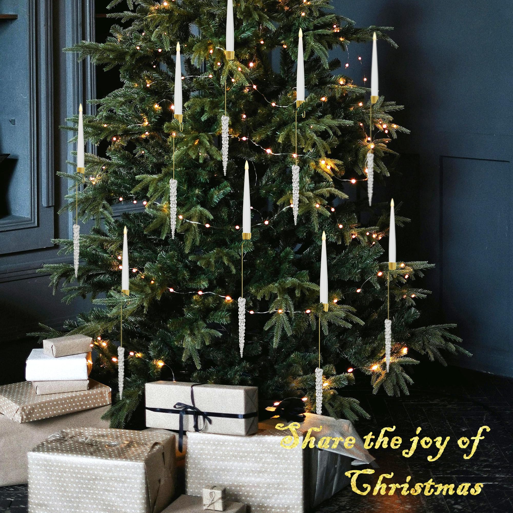 6Pcs LED Candles with Remote Timer and Hanging Hooks