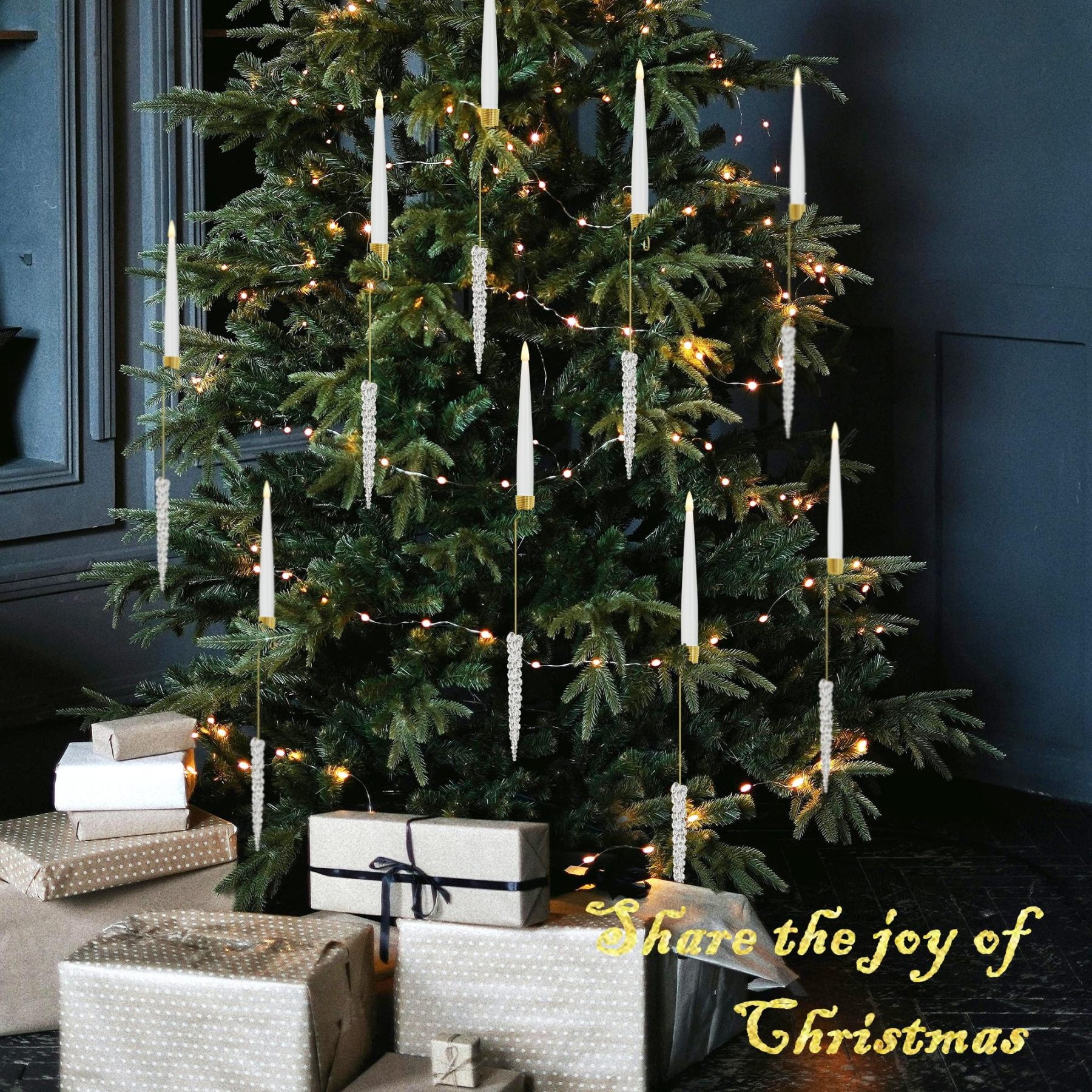 6Pcs LED Candles with Remote Timer and Hanging Hooks